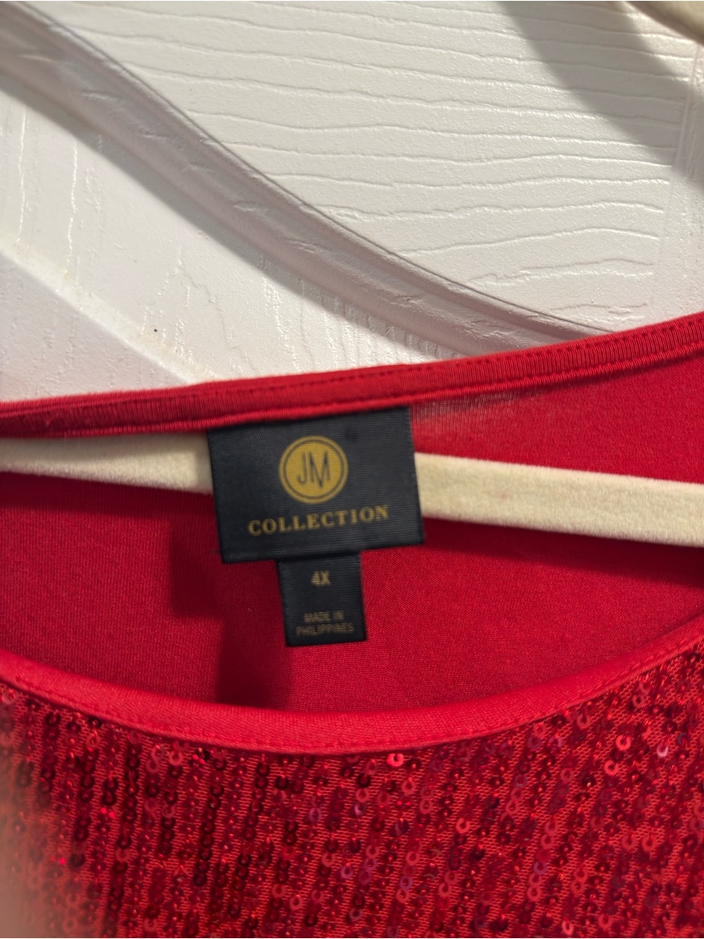 JM Collection Red Sequin Tank Top